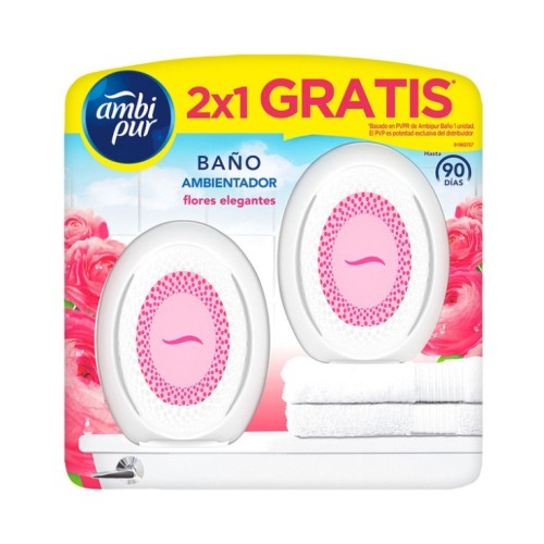 AMBIPUR BAÑO FLORES ELEGANTES 2X1 C/5 DESODORANTES AMBIENTE